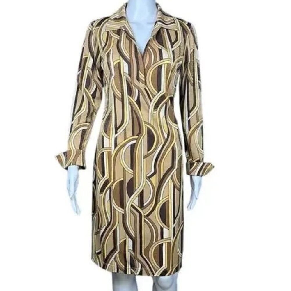 Vintage Victoria’s Secret Moda Intl' Abstract Metallic Sheath Dress NWOT S